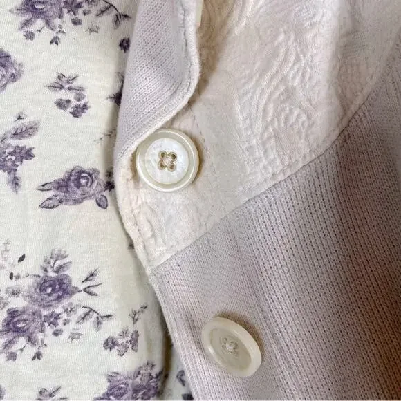 Free People Vintage Y2K Jacket Cropped Shacket Coat Cottage Granny Boho Small 4 - Picture 3 of 12